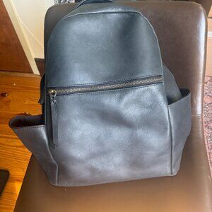 Black Leather ABLE Backpack